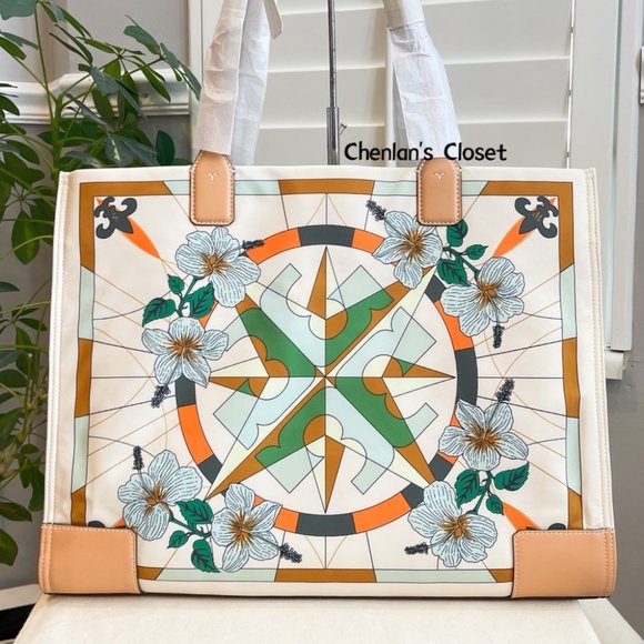 🔥NeW! Tory Burch Ella Print Large Tote - Picture 6 of 13
